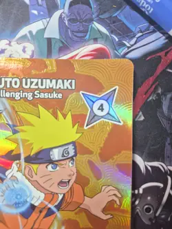 Naruto Uzumaki Challenging Sasuke Mythos 1 Ed Naruto Promo Giant Cards 141/130 - Image 3