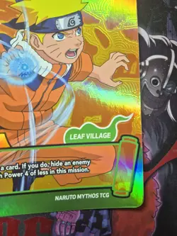 Naruto Uzumaki Challenging Sasuke Mythos 1 Ed Naruto Promo Giant Cards 141/130 - Image 4
