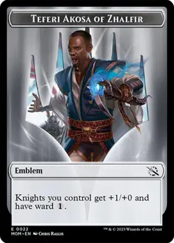 NM Teferi Akosa of Zhalfir Emblem, MTG, March of the Machine Token, Magic Token - Image 1