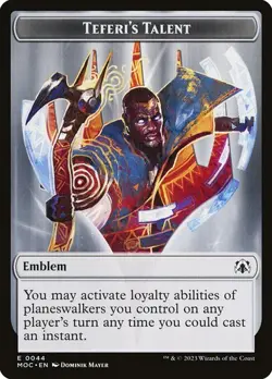 Teferi's Talent Emblem, March of the Machine Emblem, MTG Token, Magic Emblem - Image 1