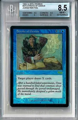 MTG PROMO Stroke of Genius Foil DCI Judge BGS 8.5 (9.5,85,9,8) Quad Magic - Image 1