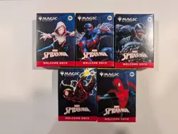 Magic The Gathering Spider-Man Deck 5 Deck Lot - White, Red, Green, Black, Blue - Image 1