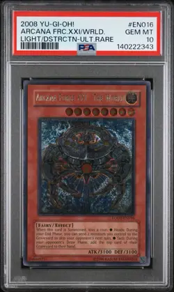 2008 Yu-Gi-Oh! Arcana Force XXI - The World LODT Unlimited UTR PSA 10 - Image 1