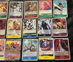 One Piece lot of 29 OP Cards plus 1 holo pokemon card. OP Rares-SR, Mixed-Lang. - Image 5