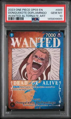 DONQUIXOTE DOFLAMINGO ST03-009 PSA 10 WANTED ALTERNATE ART ONE PIECE English - Image 1