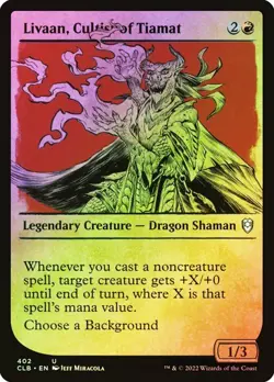 NM Showcase Foil Livaan, Cultist of Tiamat, MTG, Baldur's Gate, Magic, 402 - Image 1