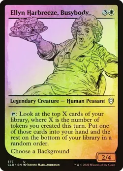 NM Showcase Foil Ellyn Harbreeze, Busybody, MTG, Baldur's Gate, Magic, 377 - Image 1