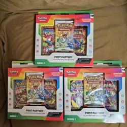 Pokemon TCG: First Partner Illustration Collection Series 1 Promo Box 3x English - Image 1