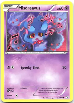 Misdreavus 57/113 Common Legendary Treasures Pokemon Lightly Played - Image 1