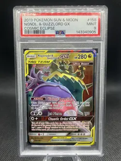 Naganadel & Guzzlord GX Cosmic Eclipse 2019 Secret Pokemon Card TCG PSA 9 - Image 1