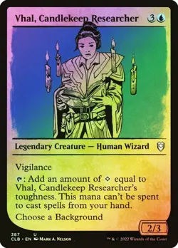 NM Showcase Foil Vhal, Candlekeep Researcher, MTG, Baldur's Gate, Magic, 387 - Image 1