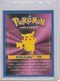 POKEMON KELLOGS GAME TIP CARD PIKACHU # 25 - Image 2