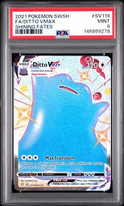 2021 Pokemon Sword & Shield Shining Fates SV119 Ditto VMAX PSA 9 145859278 - Image 1