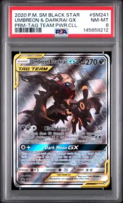 2020 Pokemon SM Black Star Promos SM241 Umbreon & Darkrai PSA 8 145859212 - Image 1