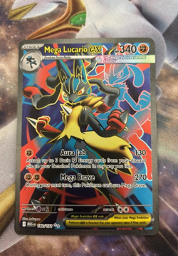 Mega Lucario ex 160/132 Me01: Mega Evolution Holo Pokemon Card NM - Image 1