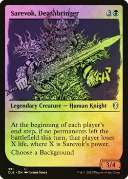 NM Showcase Foil Sarevok, Deathbringer, MTG, Baldur's Gate, Magic, 391 - Image 1