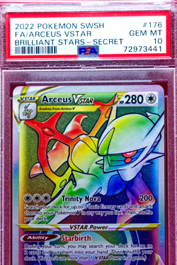 Pokemon TCG Rainbow Arceus VStar SWSH 176/172 Holo Ultra Rare PSA 10 (GEM MT) - Image 1