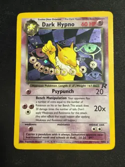 Dark Hypno 9/82 Team Rocket Holo Pokemon - Image 1