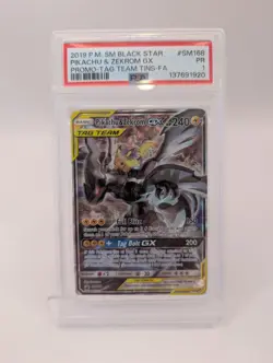 2019 POKEMON SM BLACK STAR PROMO #SM168 FULL ART/PIKACHU & ZEKROM GX PSA 1 - Image 1