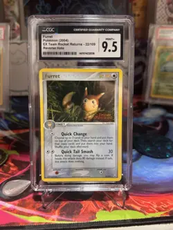 Furret EX Team Rocket Returns 22/109 (2004)Reverse Holo -Stamped Pokemon CGC 9.5 - Image 1