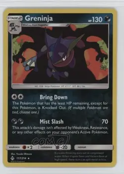 Greninja Reverse Foil Pokemon Sun & Moon Unbroken Bonds #117 - Image 1