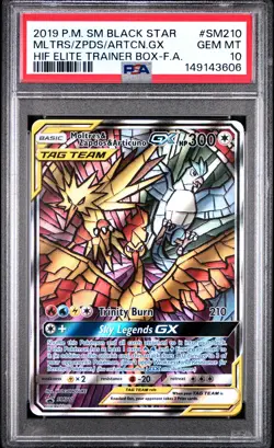 Pokemon Moltres & Zapdos & Articuno GX SM210 Tag Team Promo GEM MINT PSA 10 - Image 1