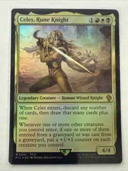 MTG Celes, Rune Knight 0001 (Foil) Commander: Final Fantasy NM FIC - Image 1