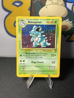 Pokemon TCG Nidoqueen 012/130 Base Set 2 Holo Rare Vintage 2000 DMG 2X Swirl - Image 3