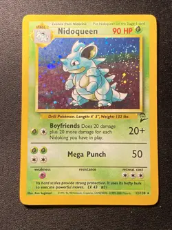 Pokemon TCG Nidoqueen 012/130 Base Set 2 Holo Rare Vintage 2000 DMG 2X Swirl - Image 5