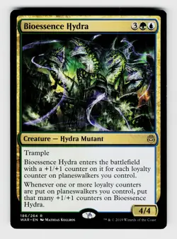 MTG, War of the Spark, Bioessence Hydra, Normal, No.186, R Creature - Hydra Muta - Image 1