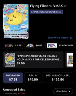 Flying Pikachu VMAX, Pokemon Near Mint, Celebrations, Ultra Rare, 7/25 - Image 4