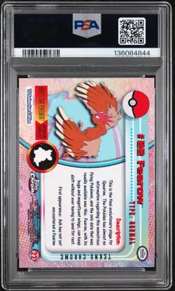 2000 TOPPS CHROME POKEMON T.V. TEKNO #22 FEAROW PSA 7 - Image 2