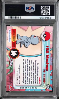 2000 TOPPS CHROME POKEMON T.V. TEKNO #66 MACHOP PSA 7 - Image 2