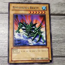 Yu-Gi-Oh! 1st Edition Amphibian Beast #LON-008 Light Play MP - Image 1