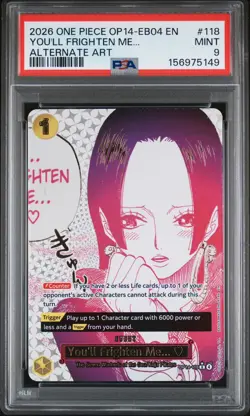2026 ONE PIECE THE AZURE SEA'S SEVEN ALT ART #118 YOU'LL FRIGHTEN ME... PSA 9 - Image 1