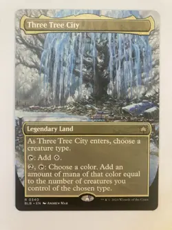MTG Three Tree City (Borderless) Normal #340 - Bloomburrow (BLB) - Image 1