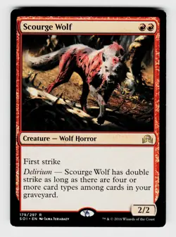 MTG, Shadows over Innistrad, Scourge Wolf, Normal, No.179, R Creature - Wolf Hor - Image 1