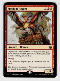MTG, Aether Revolt, Freejam Regent, Normal, No.81, R Creature - Dragon - Image 1