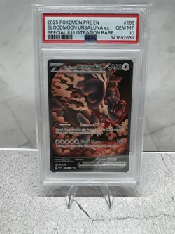 Pokemon 2025 Bloodmoon Ursaluna ex 168 Prismatic Evolutions GEM MINT PSA 10 SI￼ - Image 1