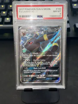 2017 Pokemon Sun & Moon Umbreon GX 142/149 Ultra Rare Holo Foil Full Art PSA 8 - Image 1