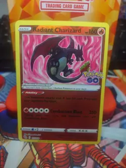 Pokemon Radiant Charizard Pokemon Go Stamp 011/078 Radiant Holo NM/M - Image 1