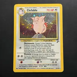 Pokemon Vintage Holo Clefable 005/130 Base Set 2 Wotc 2000 Swirl - Image 1