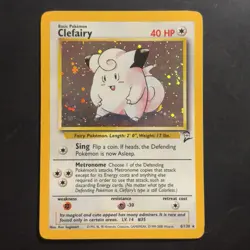 Pokemon Vintage Holo Clefairy 006/130 Base Set 2 Wotc 2000 Swirl - Image 1