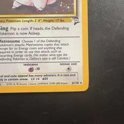 Pokemon Vintage Holo Clefairy 006/130 Base Set 2 Wotc 2000 Swirl - Image 4