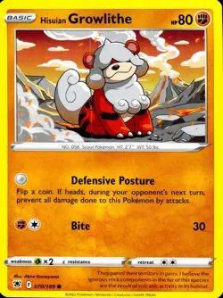 Hisuian Growlithe 070/189 Common Astral Radiance Pokemon Near Mint - Image 1