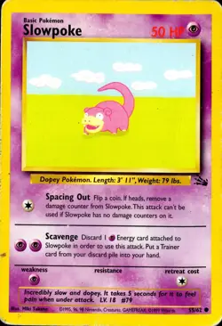 SLOWPOKE 55/62 COMMON FOSSIL POKEMON UNLIMITED LP - Image 1