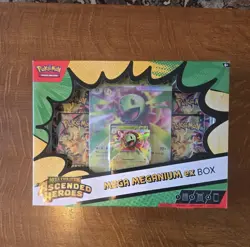 Pokemon Ascended Heroes Mega Meganium ex Box 4 Packs Lenticular Promo SEALED NEW - Image 1