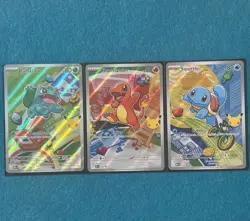 Pokemon First Partner Kanto Starters NM Bulbasaur, Charmander, Squirtle - Image 1