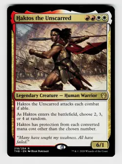 MTG, Theros Beyond Death, Haktos the Unscarred, Normal, No.218, R Legendary Crea - Image 1