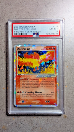 Pokemon Moltres EX Holo Secret Rare Fire Red & Leaf Green 115/112 PSA 8 NM-MT - Image 1